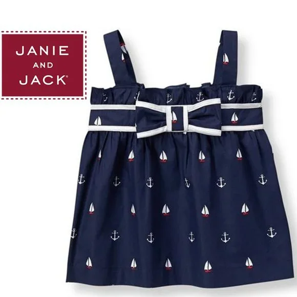 JANIE AND JACK Sailboat and Anchor Top 6-12Months - Picture 1 of 10